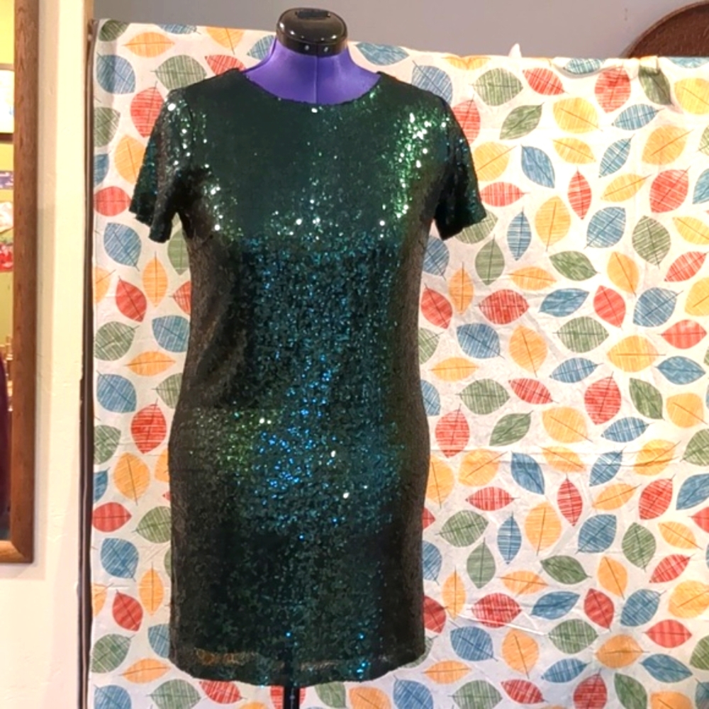Lulu's green sequence mini dress - Picture 3 of 12